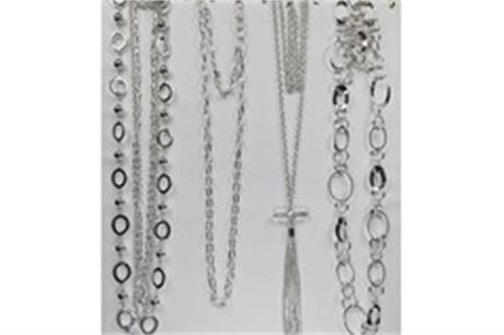 50 pcs-- Department Store Necklaces--all Silvertone $1.99 pcs