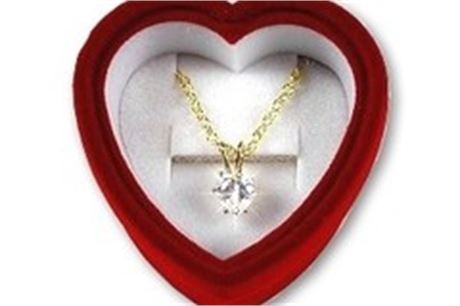 50-- 3 carat weight-- CZ Heart Pendant Necklace $2.50 pcs