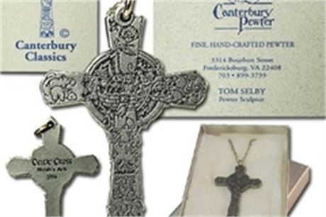 25 pcs-- Canterbury Pewter Cross Necklaces --$3.99 ea