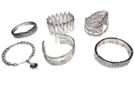 55 pcs-- Department Store Bracelets-- all Silvertone-- $1.79 pcs