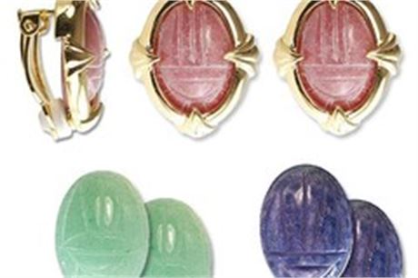 30 sets-- Genuine Scarab Clip Earrings-Interchangeable- $3.50 set