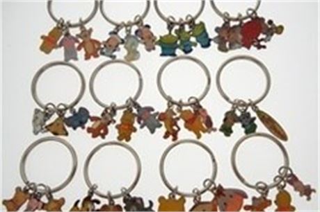 200-Authentic Disney Keyrings w/3 charms