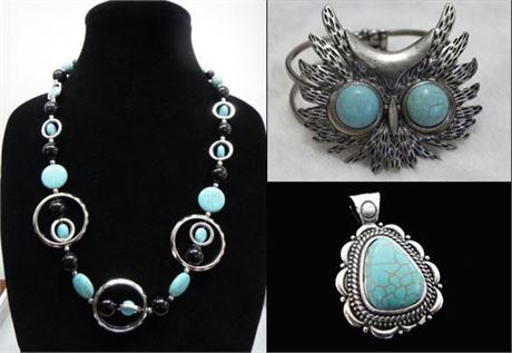 216 unit of Natural Turquoise Stone Jewelry