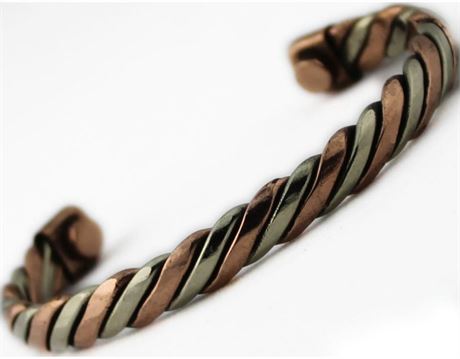 Twist Cuffed Copper Bracelet