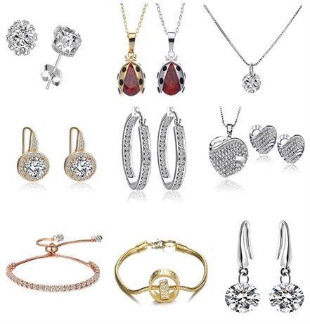 25 Pieces Asst Swarovski Elements Jewelry - Wholesale