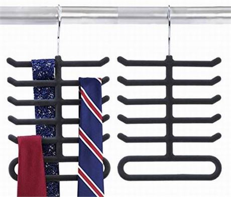 BULK LOT PRICE! – HangerWise – 2-Pack Non-Slip Velvet Tie Hanger Organizer Rack