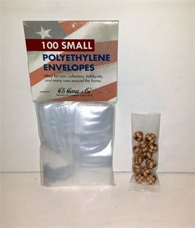 Pack Of 100 Small Clear Polyethylene Envelopes
