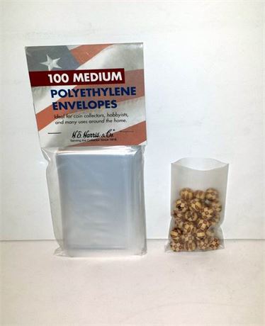 Pack Of 100 Medium Clear Polyethylene Envelopes