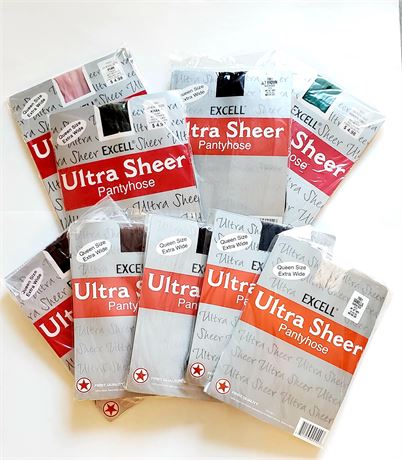Ultra Sheer Assorted Color Pantyhose – Queen Size Fits 56″ Hips (160lbs-240lbs)
