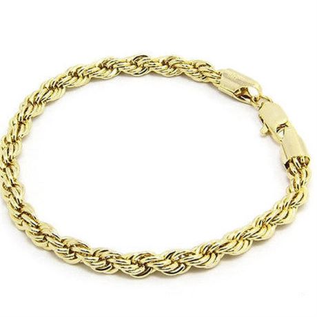 12 Pieces 14 KT Heavy Gold Plate Rope Bracelets 8.5 Inches