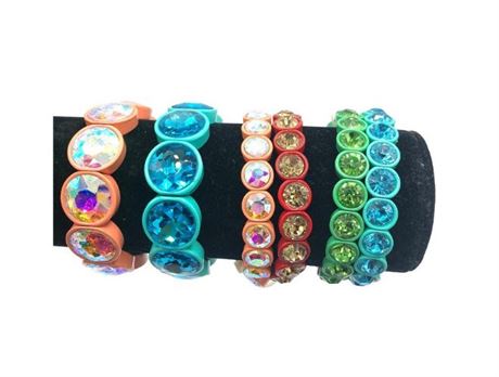 24 Crystal Stone Bracelets Colorful !! Excellent Quality