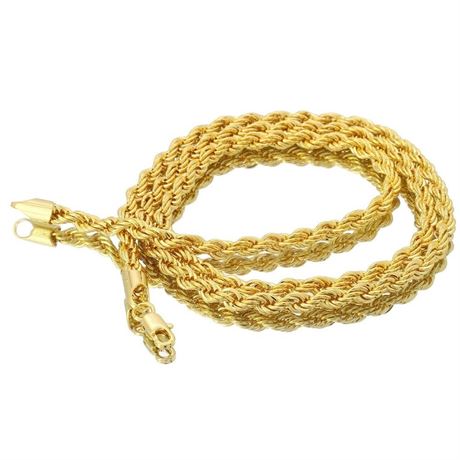 20 Pieces - 14 KT Heavy Gold plated Rope Chain- 24 Inches long