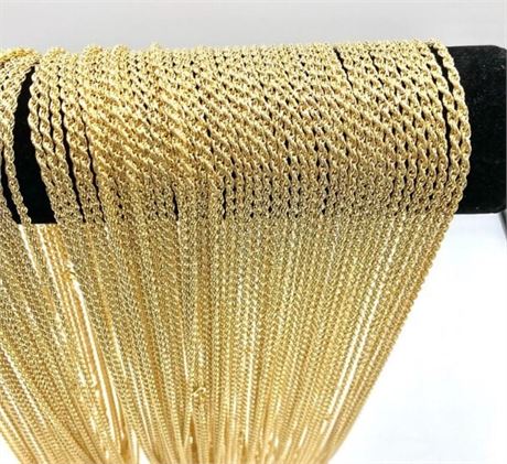 36pcs Diamond Cut Rope Chains 14 kt Gold Plated - 18 inch- 3.2 mm
