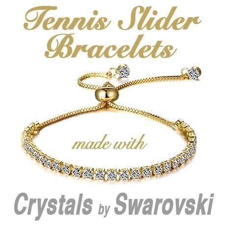20 pcs #1 BEST SELLER Swarovski Elements Tennis Slider Bracelets