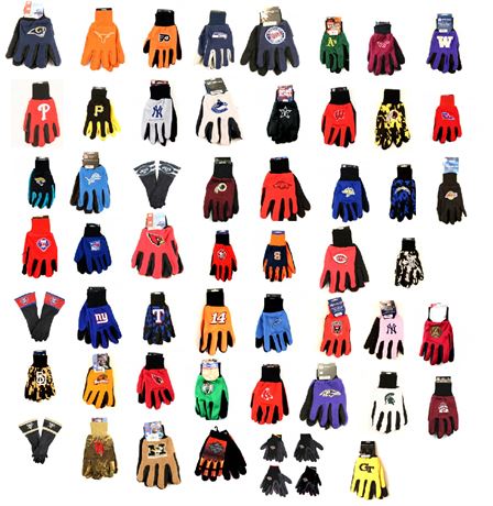 Authentic/Licensed Assorted Sports Teams Winter/Dress/Work Gloves