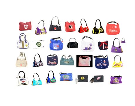 Authentic/Licensed Assorted Sports Teams Ladies Purses/Bags/Wallets as shown.
