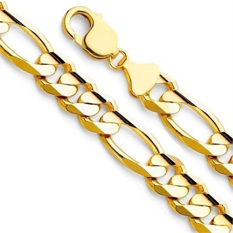 12 PIECES- 14 KT HEAVY GOLD PLATED CUBAN LINK CHAIN -24 inches long