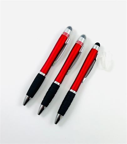 5000 New - Thick Red Barrel Style Retractable Pens with Stylus- Black Ink – #578