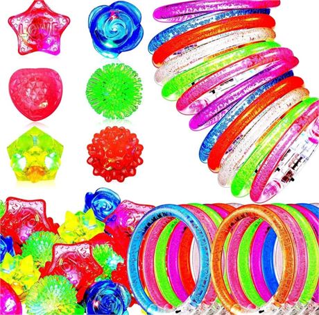528 Pieces LED Light Up Toys – 336 Rings – 192 Bracelets – Item#5684