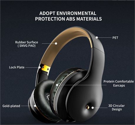 Wireless Bluetooth 5.0 Hifi Headphones On-Ear Headphones