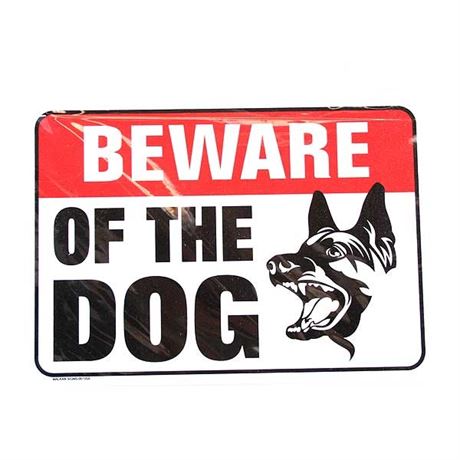36x BEWARE OF DOG SIGNS - 10"X7" HEAVY MALKAN BOARD - DOG HEAD STYLE