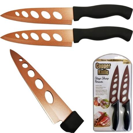 48x 2PACK COPPER KNIVES - NEVER NEEDS SHARPENING - STAINLESS STEEL